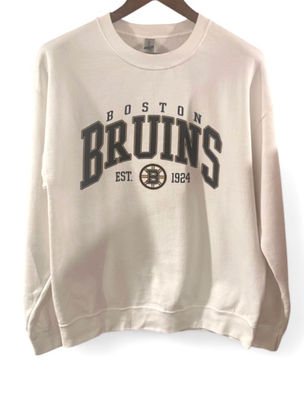NHL Boston Bruins White Graphic Crewneck Sweatshirt Size Men’s Large
